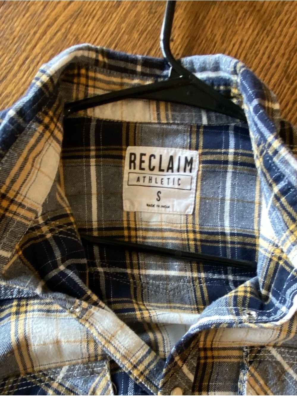 Men's Blue & Yellow Plaid Shirt - Small